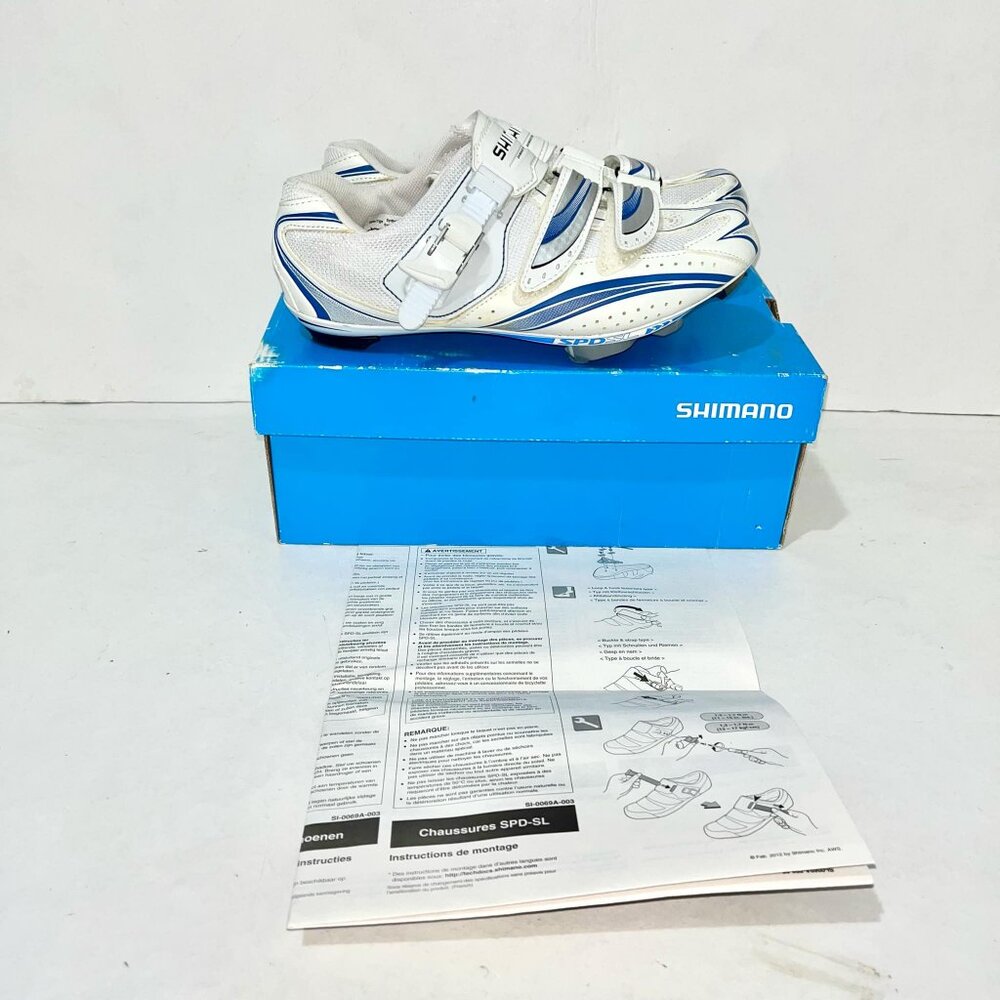 Women’s Shimano White Clip On Cyling Shoes (SH-WR61) EU 40  US 7.8  Great Condit